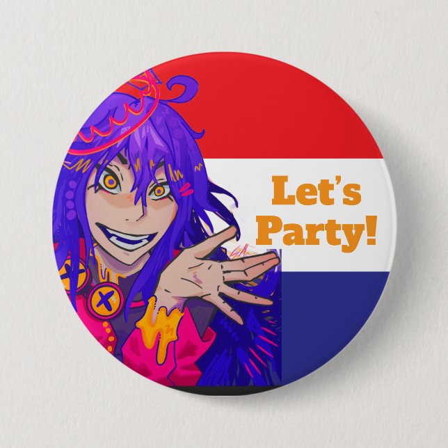 King's Day anime 3 Inch Round Button (Front)