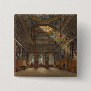 King's Guard Chamber, Windsor Castle, from 'Royal 2 Inch Square Button