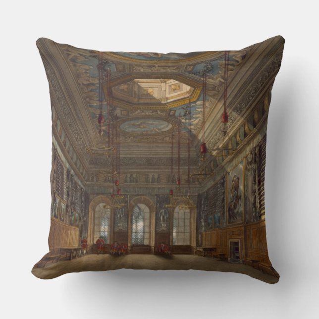 King's Guard Chamber, Windsor Castle, from 'Royal Throw Pillow (Front)