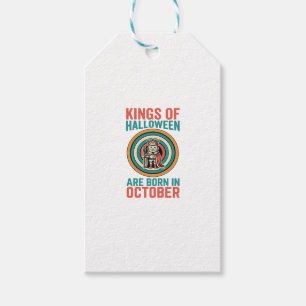 Kings Of Halloween October Birthday Vintage Shirt_ Gift Tags