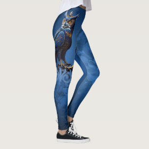 Kings of the skies and land, the majestic owl leggings