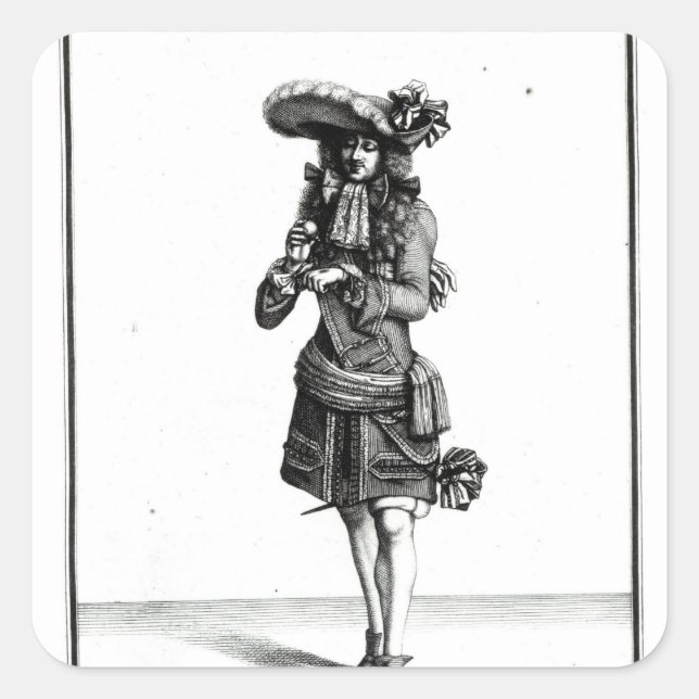 King's officer, 1675 square sticker (Front)