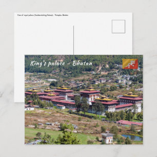 King's palace in Thimphu - Bhutan Postcard