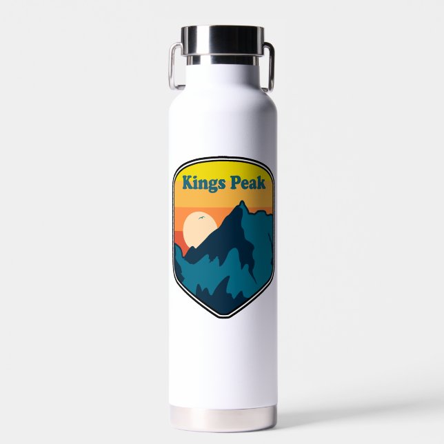 Kings Peak Utah Sunrise Water Bottle (Front)