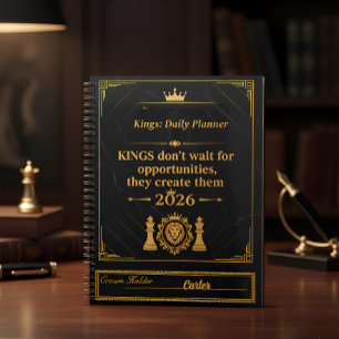Kings Planner 2026 - Customizable Name Luxury Bl