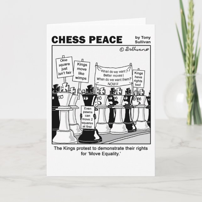 Kings protest march Chess Peace cartoon Card (Front)