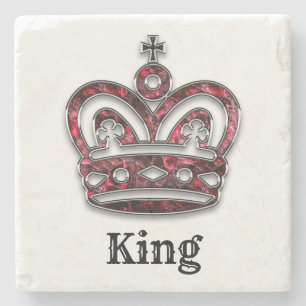 King's Royal Crown Personalized Stone Coaster