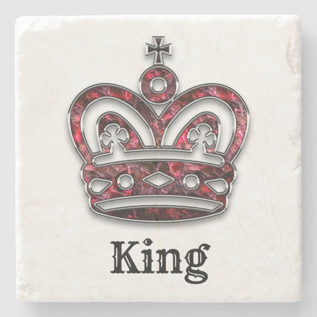 King's Royal Crown Personalized Stone Coaster (Front)
