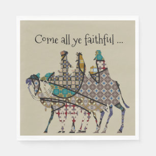 Kings Travel To See Baby Jesus Napkin