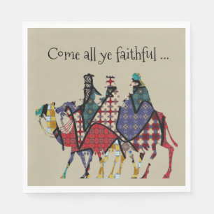 Kings Travel To See Baby Jesus Napkin