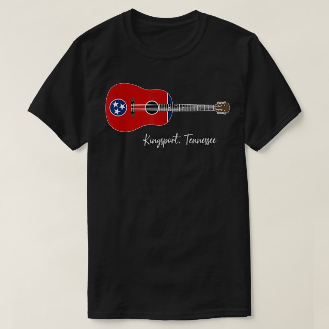 Kingsport Tennessee Guitar  T-Shirt (Design Front)