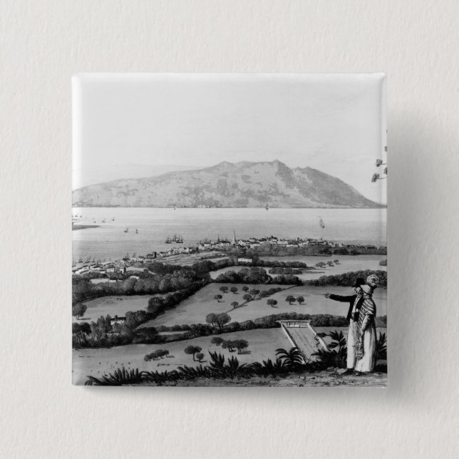 Kingston and Port Royal 2 Inch Square Button (Front)