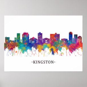 Kingston Jamaica Skyline Poster