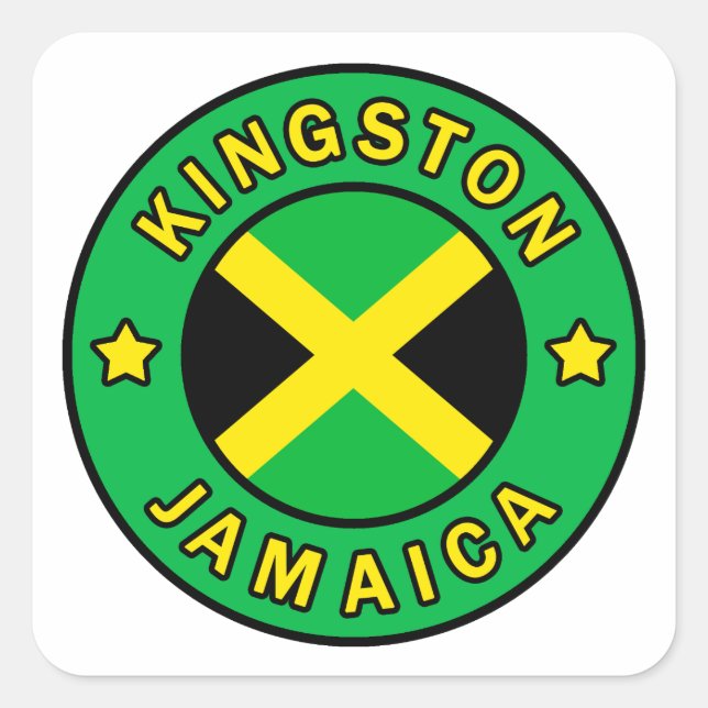 Kingston Jamaica Square Sticker (Front)