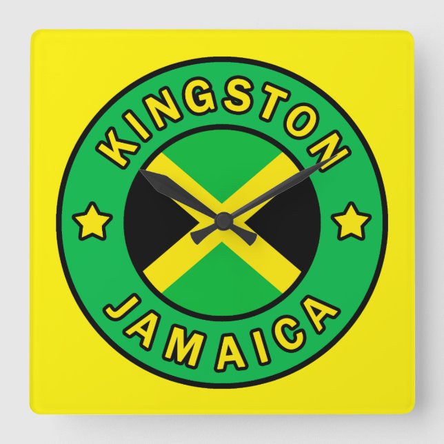 Kingston Jamaica Square Wall Clock (Front)