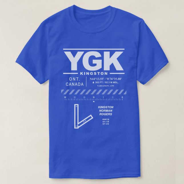 Kingston Norman Rogers Airport YGK T-Shirt (Design Front)