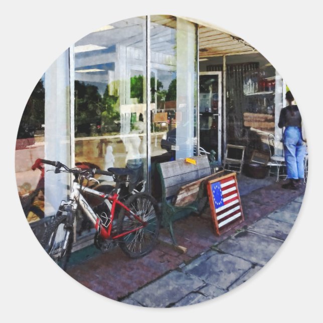 Kingston NY - Antique Shop Classic Round Sticker (Front)