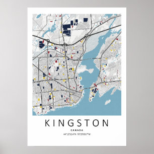 Kingston Ontario Map Poster Clean Map Art