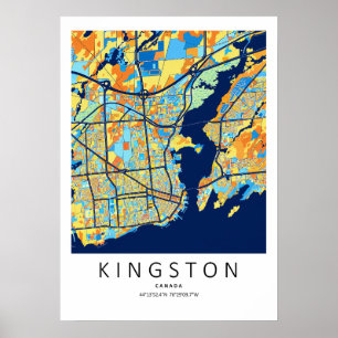 Kingston Ontario Map Poster Modern Art