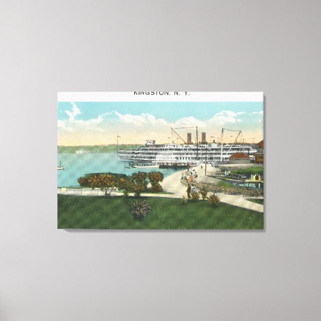 Kingston Point View of Hendrick Hudson Steamer Canvas Print (Front)