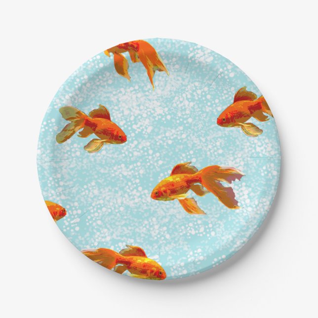 kingyo blue paper plate (Front)