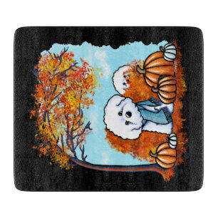 KiniArt Autumn Bichon Frise Cutting Board