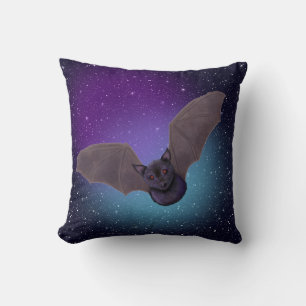 KiniArt Bat Halloween Throw Pillow