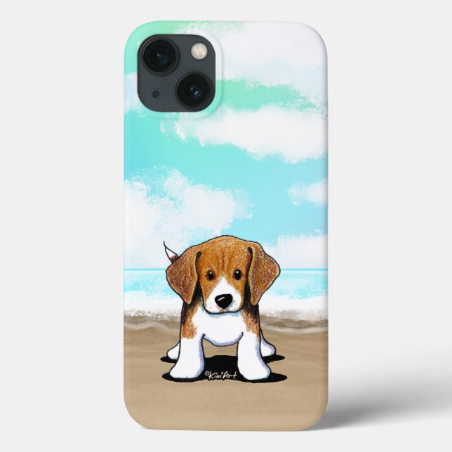 KiniArt Beach Beagle iPhone Case (Back)