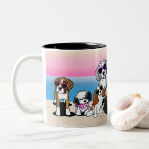 KiniArt Beach Chiens Café Mug