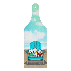 KiniArt Beach Westies Cutting Board