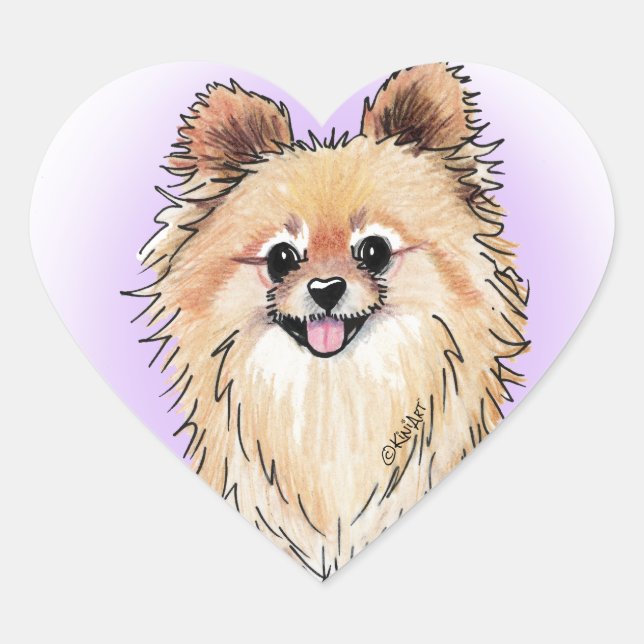 KiniArt Bella Pom Heart Sticker (Front)