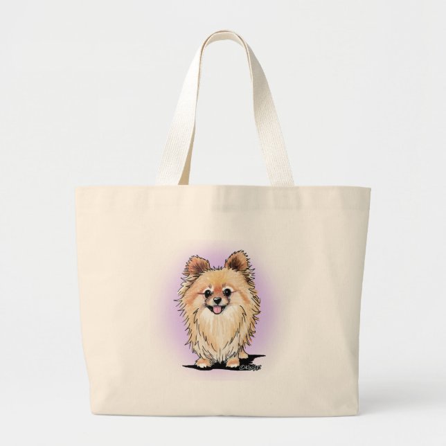 KiniArt Bella Pom Large Tote Bag (Front)