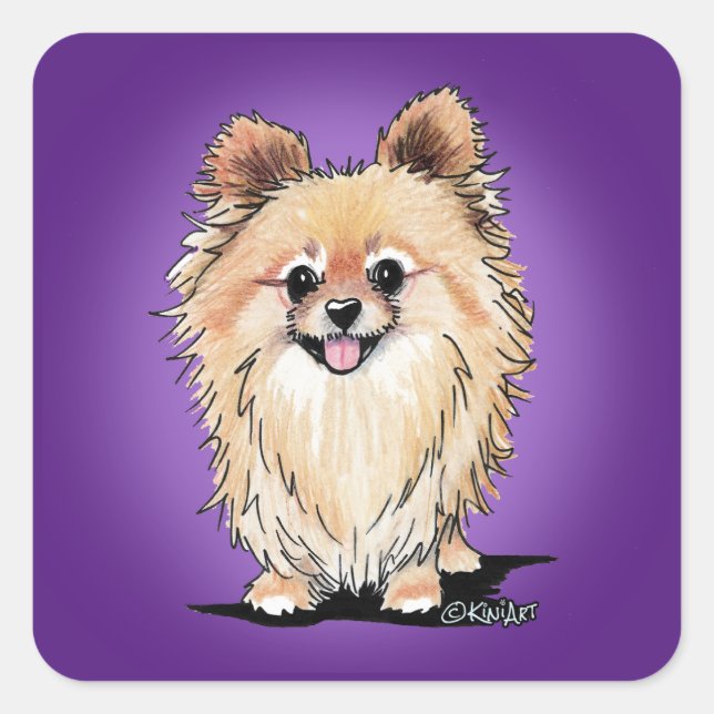 KiniArt Bella Pom Square Sticker (Front)