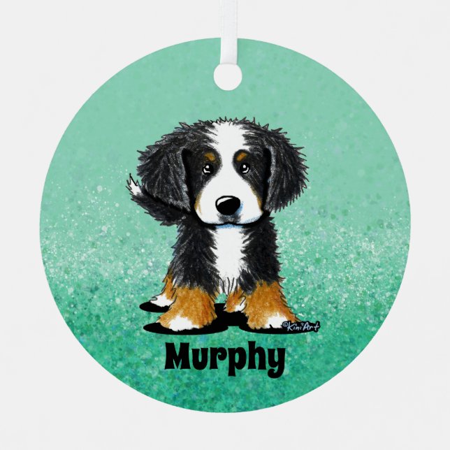 KiniArt Bernese Mountain Dog Metal Ornament (Front)