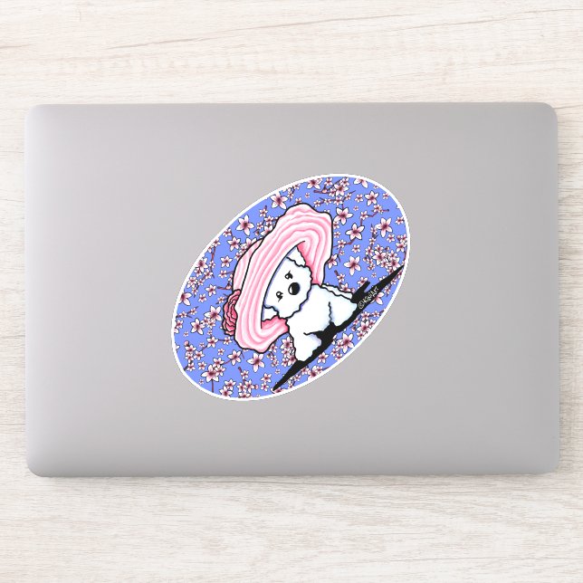 KiniArt Bichon Belle Vinyl Sticker (Computer)