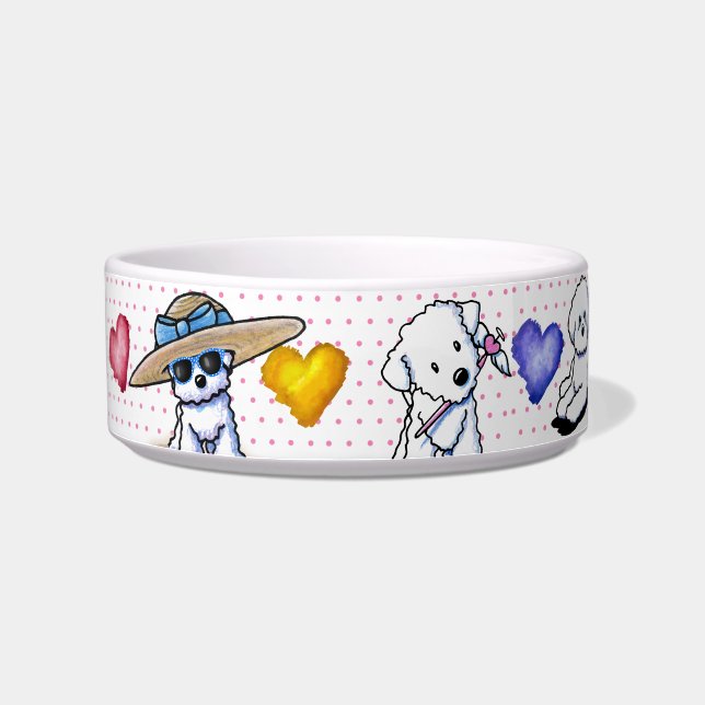 KiniArt Bichon Frise Bowl (Left)