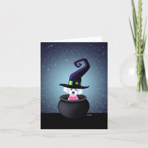 KiniArt Bichon Frise Halloween Holiday Card