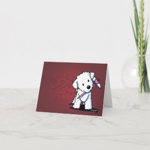 KiniArt Bichon Heart Wings Note Card