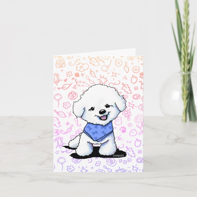 KiniArt Bichon Puppy Note Card (Front)