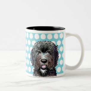KiniArt Black Doodle Two-Tone Coffee Mug