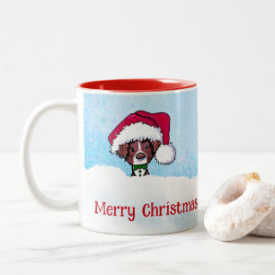 KiniArt Brittany Christmas Two-Tone Coffee Mug