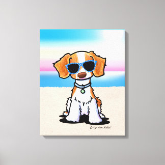 KiniArt Brittany Dog Beach Canvas Print
