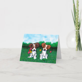 KiniArt Brittany Dog Christmas Holiday Card