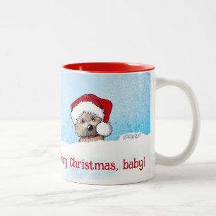 KiniArt Cairn Terrier Christmas Two-Tone Coffee Mug