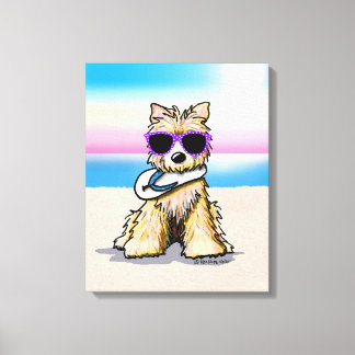 KiniArt Cairn Terrier Dog Beach Canvas Print