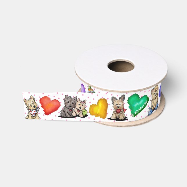 KiniArt™ Cairn Terrier Puppy Love Grosgrain Ribbon (Spool)