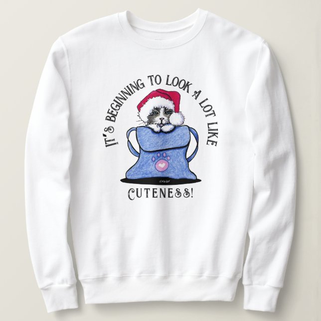 KiniArt Cat Christmas Sweatshirt (Design Front)
