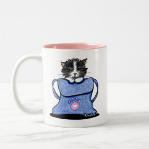 KiniArt Cat’s Out Of The Bag T-Shirt Two-Tone Coffee Mug