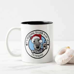 KiniArt Cesky Terrier Christmas Two-Tone Coffee Mug