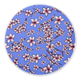 KiniArt Cherry Blossoms Ceramic Knob
